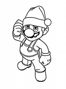 Mario Christmas coloring page 2 - Free printable