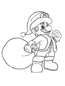 Mario Christmas coloring page 3 - Free printable