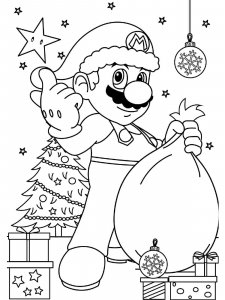 Mario Christmas coloring page 4 - Free printable