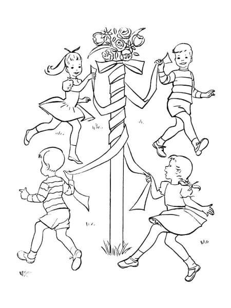 May Day coloring page - Free printable