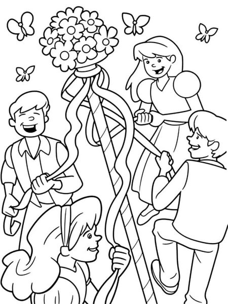 May Day coloring page - Free printable