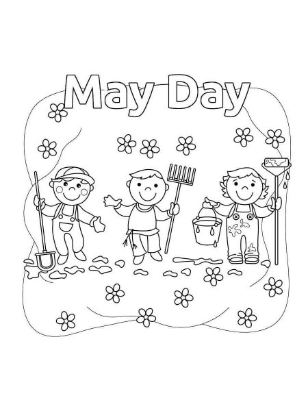 May Day coloring page Free printable