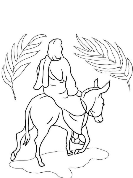 Palm Sunday coloring page - Free printable