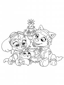 Paw Patrol Christmas coloring page 17 - Free printable