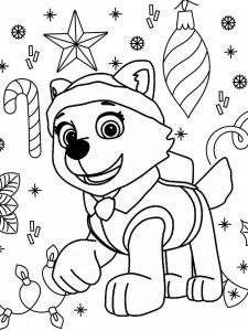 Paw Patrol Christmas coloring page 19 - Free printable