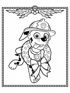 Paw Patrol Christmas coloring page 5 - Free printable