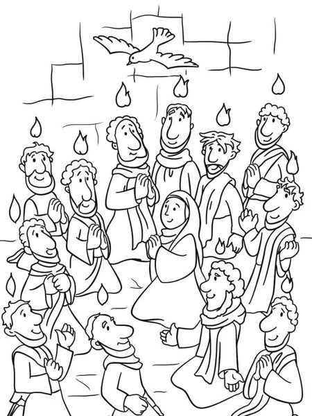 Pentecost coloring page - Free printable