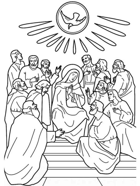 Pentecost coloring page - Free printable