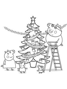 Peppa Pig Christmas coloring page 3 - Free printable