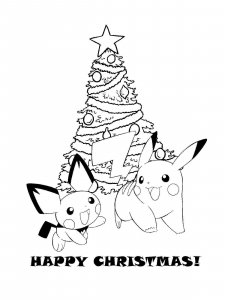 Pokemon Christmas coloring page 1 - Free printable