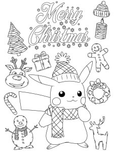 Pokemon Christmas coloring page 21 - Free printable