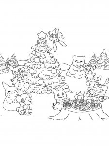 Pokemon Christmas coloring page 7 - Free printable