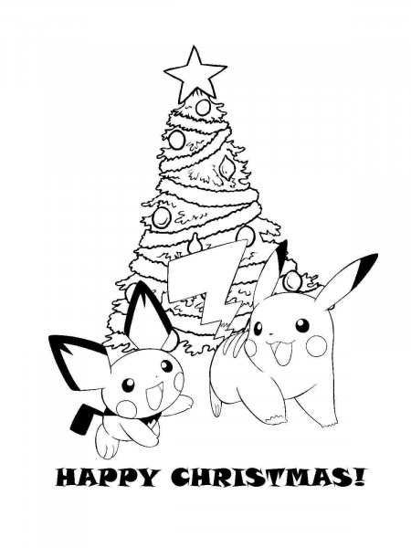 Pokemon Christmas coloring page - Pokemon Christmas Coloring Pages 1 