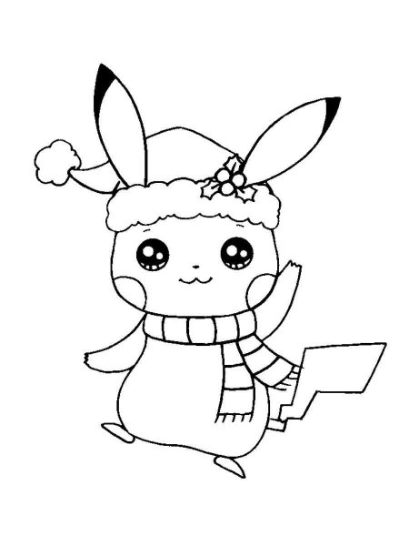 Pokemon Christmas coloring page - Free printable