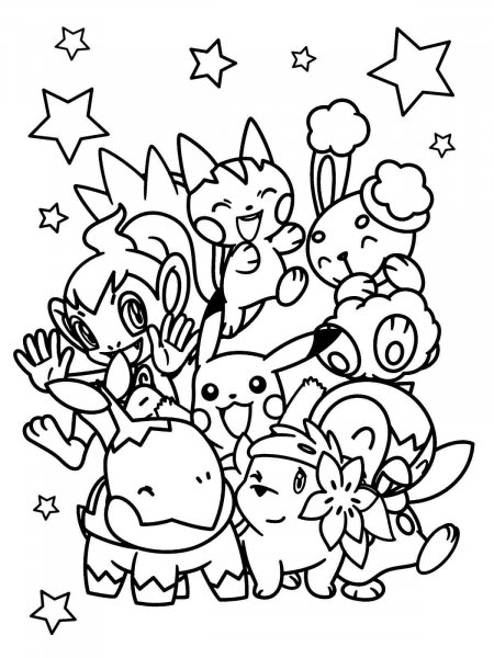 Pokemon Christmas coloring page - Free printable