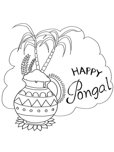 Pongal coloring page - Free printable