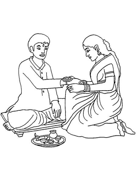 Raksha Bandhan coloring page - Free printable