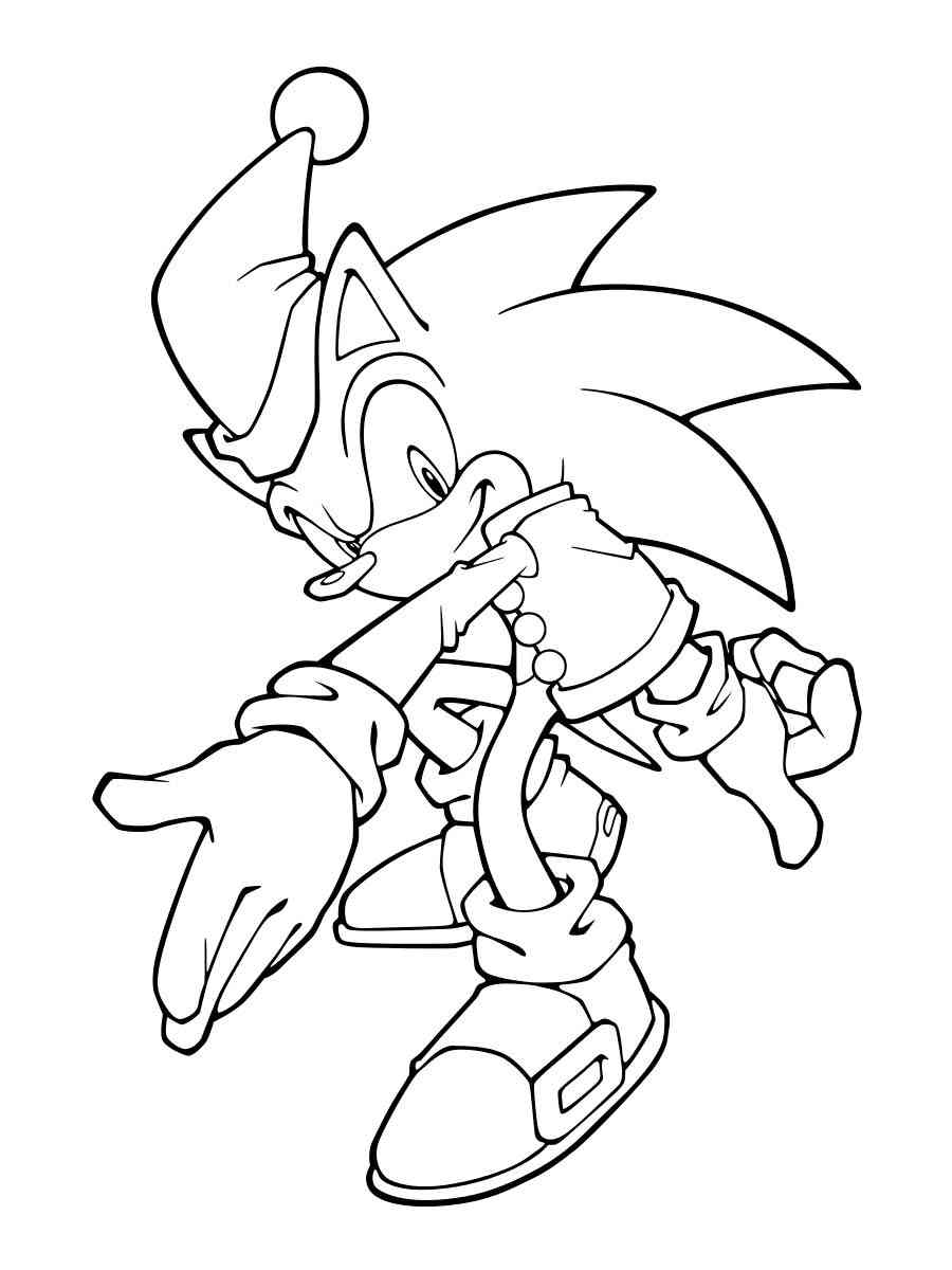 Sonic Christmas Coloring Page Free Printable