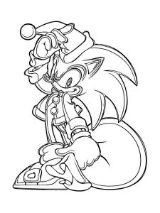 Sonic Christmas coloring page 1 - Free printable