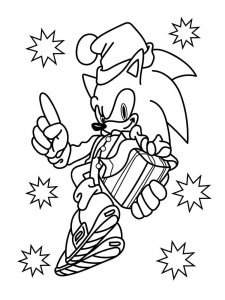 Sonic Christmas coloring page 4 - Free printable