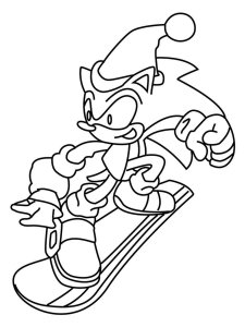 Sonic Christmas coloring page 5 - Free printable