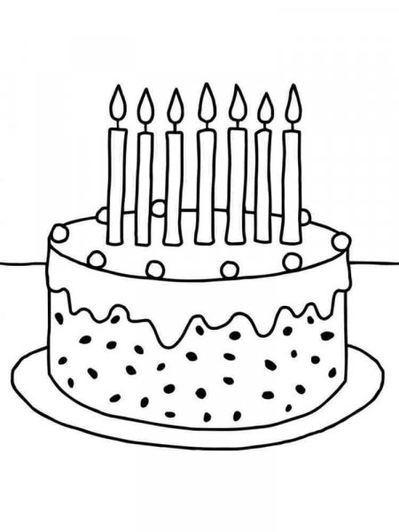 Birthday Cake coloring pages