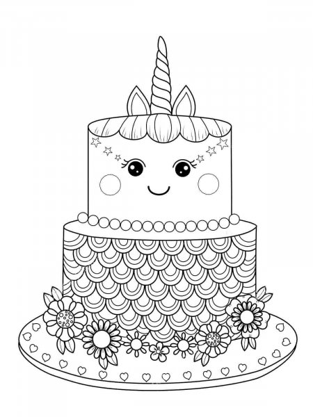 Birthday Cake coloring pages