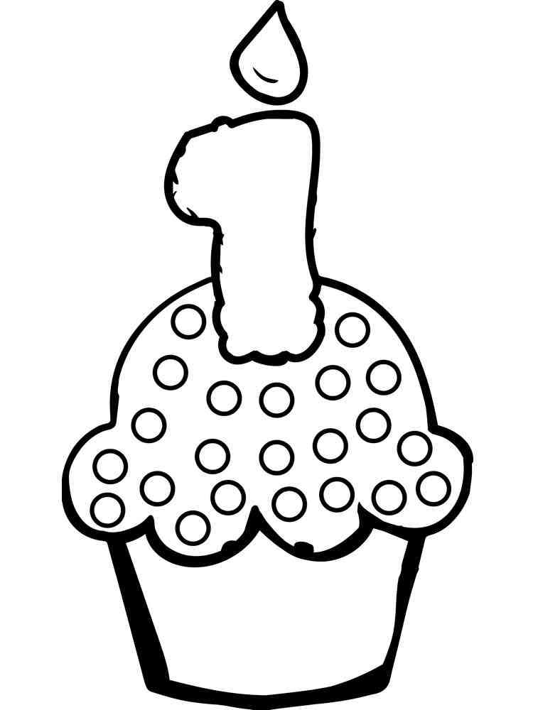 Birthday Cupcake Coloring Pages Free Printable Birthday Cupcake 