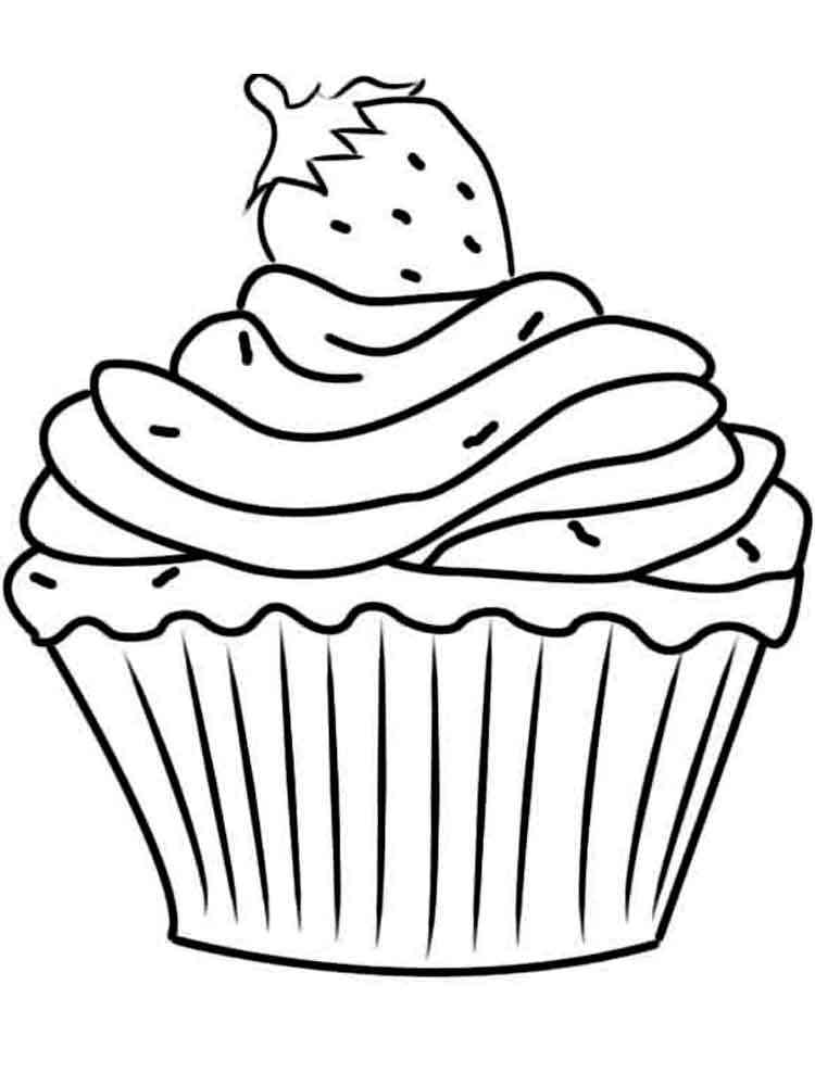 Birthday Cupcake Coloring Pages Free Printable Birthday Cupcake 