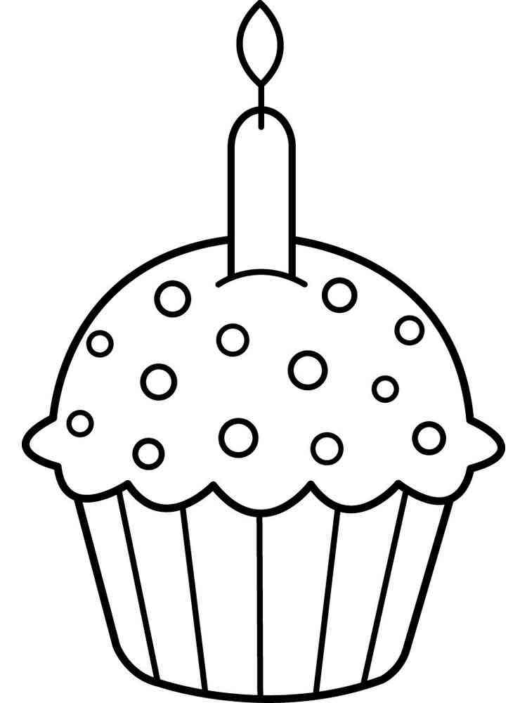 Free Printable Birthday Cupcake Coloring Pages