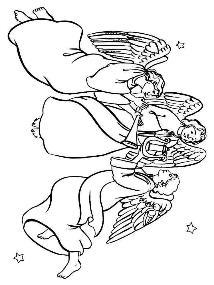 Christmas Angel coloring pages. Free Printable Christmas Angel coloring