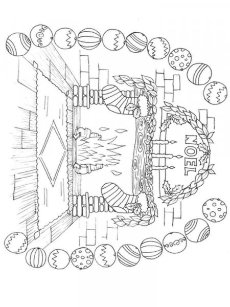 Christmas Chimneys coloring pages
