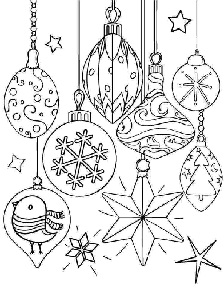 Christmas Decorations Coloring Pages Free Printable Christmas 