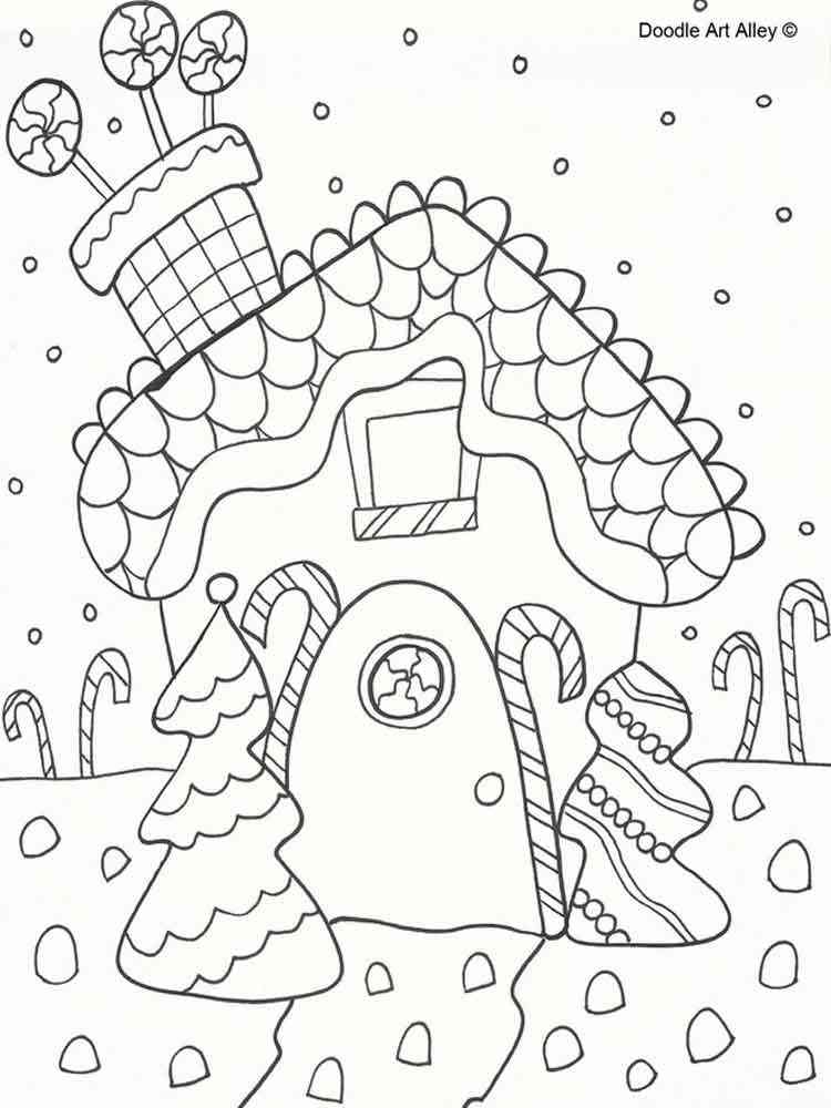 Christmas Gingerbread coloring pages. Free Printable Christmas