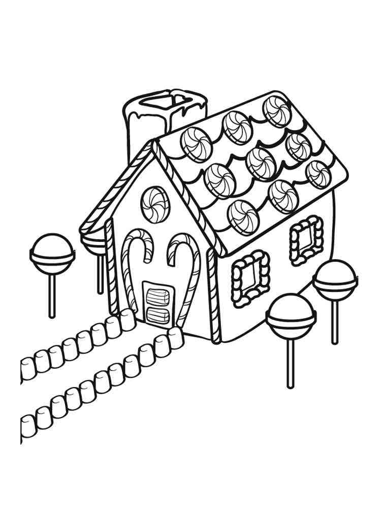 Free Christmas Houses Coloring Pictures 3