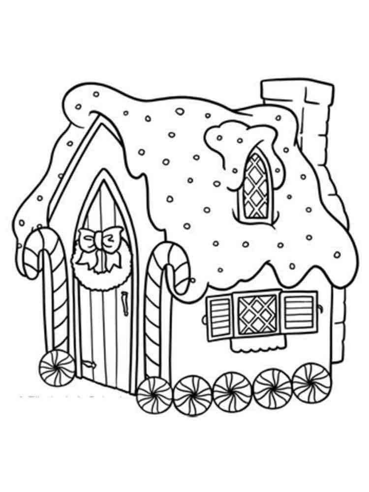 Gingerbread House coloring pages. Free Printable Gingerbread House