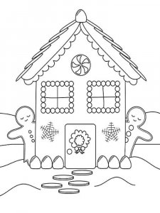 Gingerbread House coloring page 10 - Free printable
