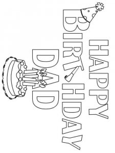 happy birthday daddy coloring page 1 - Free printable