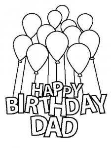 happy birthday daddy coloring page 5 - Free printable