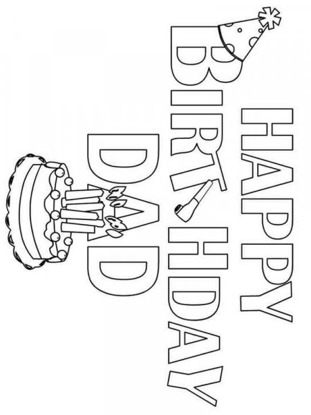 Happy Birthday Daddy coloring pages