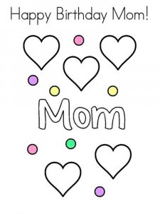 Happy Birthday Mom coloring page 8 - Free printable