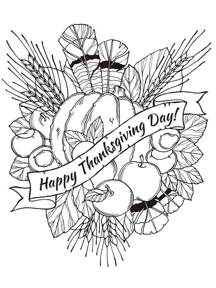 Happy Thanksgiving coloring pages. Free Printable Happy Thanksgiving