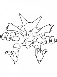 Pokemon Alakazam coloring pages - Free Printable