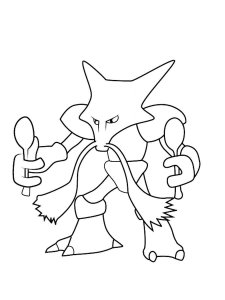 Pokemon Alakazam coloring pages - Free Printable