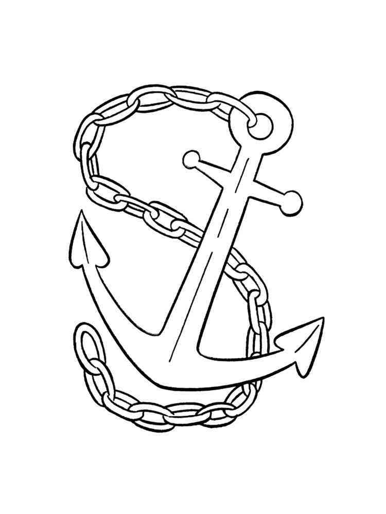 Anchor Coloring Pages Anchors Color Stencil Kids Sketch Coloring Page