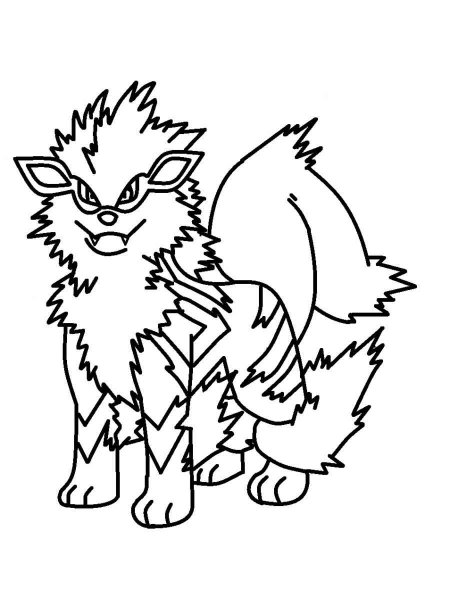 Pokemon Arcanine coloring pages - Free Printable