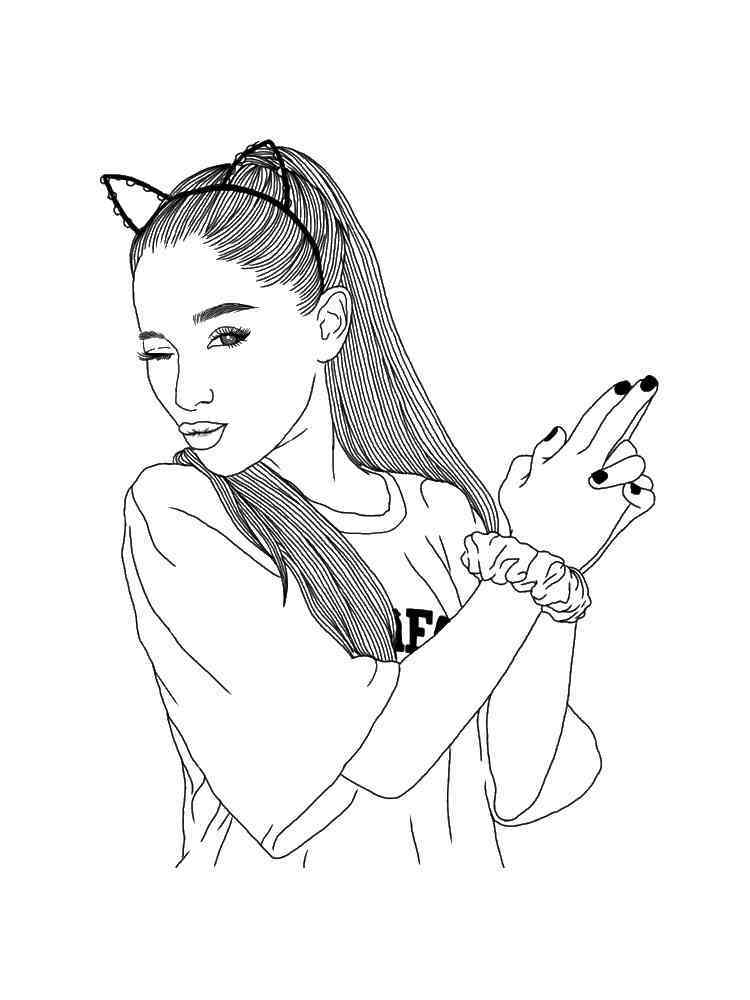 Ariana Grande Anime Coloring Page Coloring Pages