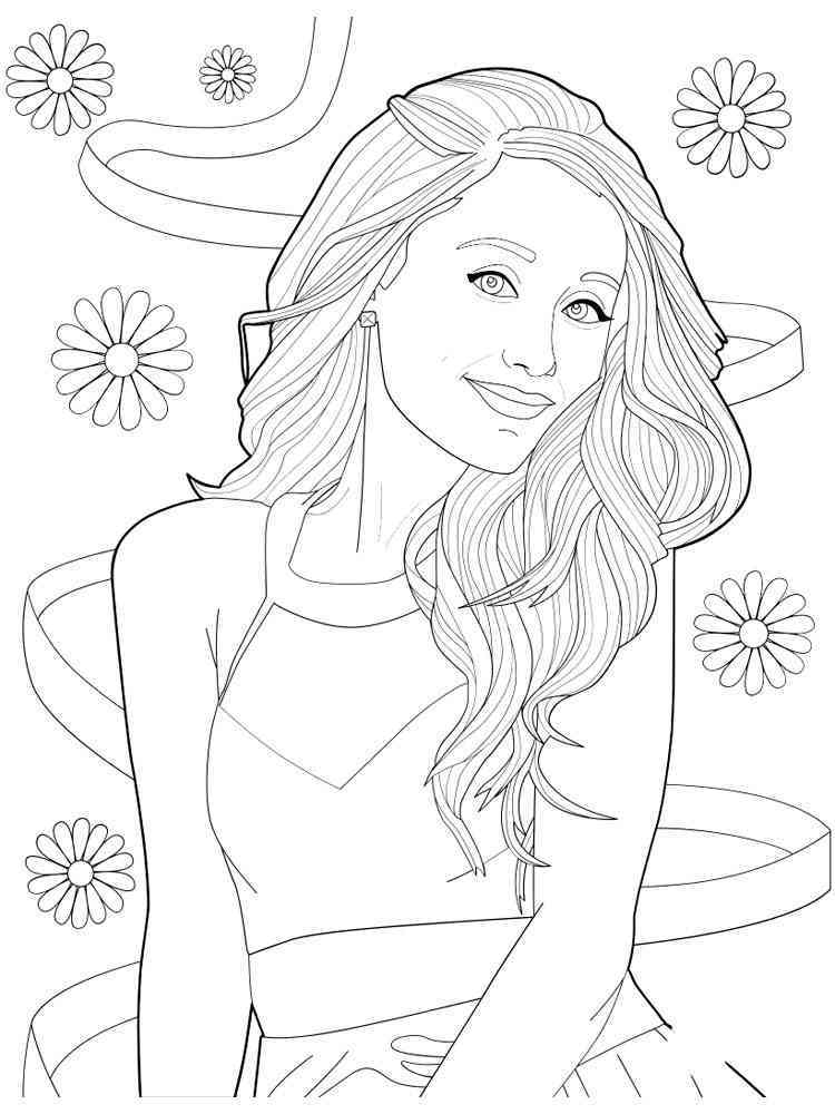 Ariana Grande Coloring Pages Printable Kids Sketch Coloring Page