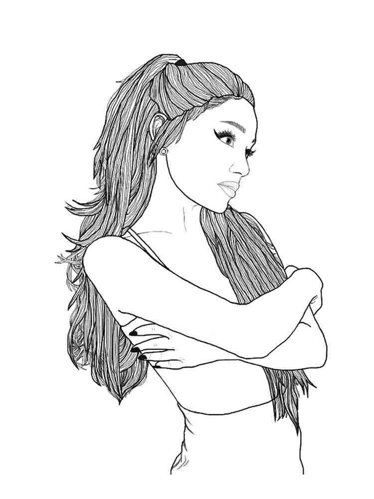 Ariana Grande Anime Coloring Page