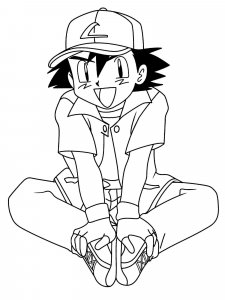Ash Ketchum Coloring Page 4